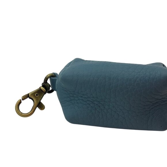Portland Leather G Dopp Light Blue Leather Mini Keychain Pouch Bag Charm - Picture 3 of 9